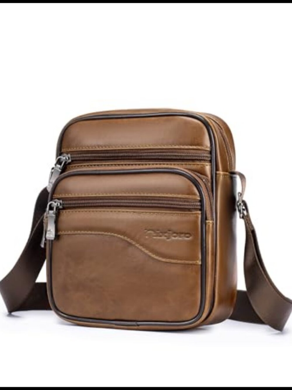 Vegan Leather Crossbody Bag Small Messenger Satchel Sling Bag for Work Travel